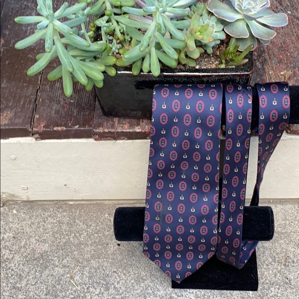 Jsaco Dark Blue Western Theme Italian Silk Tie